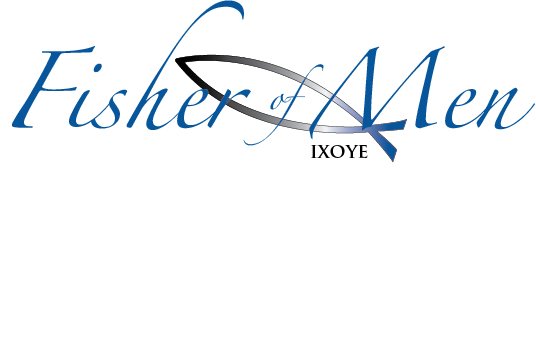 Script logo with Christian fish symbol